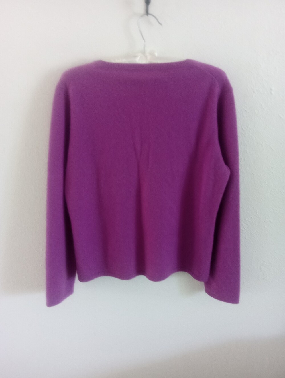 JONES NY 100% Cashmere Purple Magenta V-Neck Sweater | L - Picture 5 of 6
